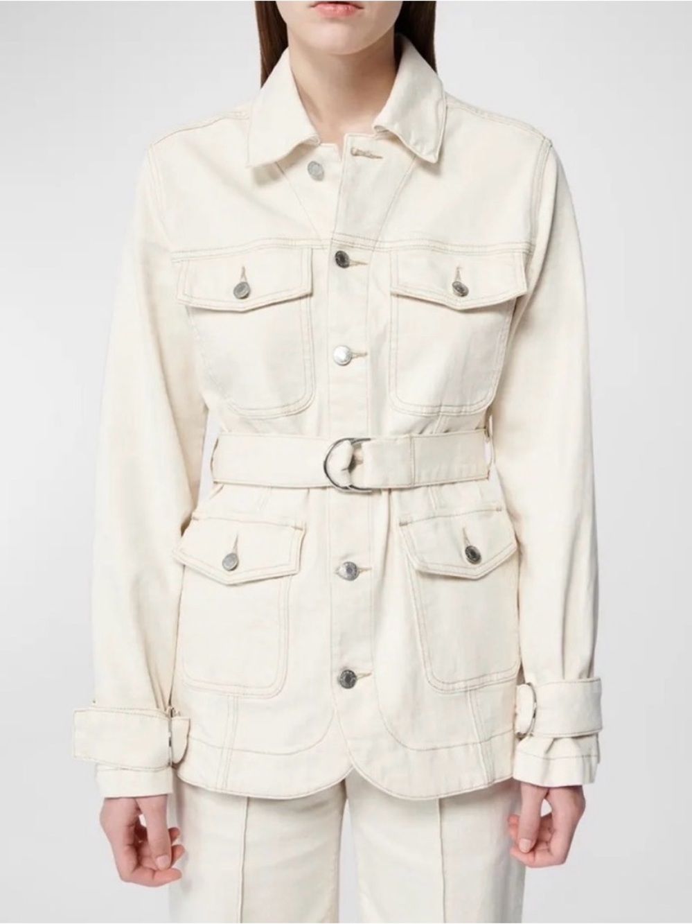 Simkhai Leora Cream Belted Utility Jacket - Women's